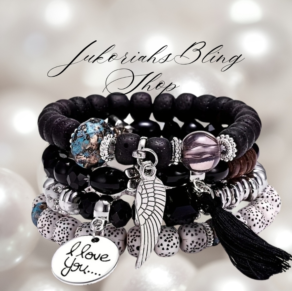 Bohemian Stack Charm Bracelet